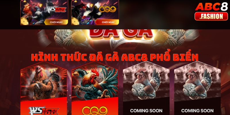 Hình thức đá gà ABC8 phổ biến