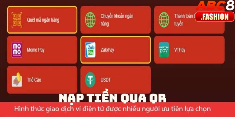 Nạp tiền qua qr