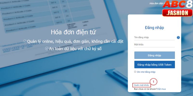 Quên mật khẩu đăng nhập ABC8